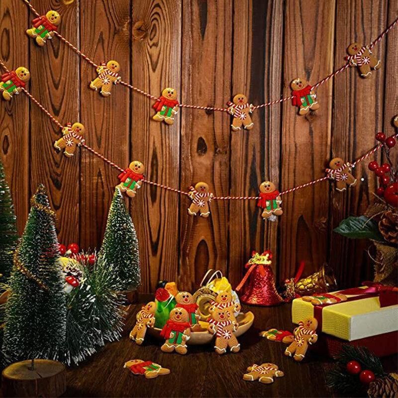 Gingerbread Man Christmas Hanging Ornaments – Pack of 12