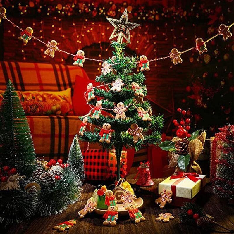 Gingerbread Man Christmas Hanging Ornaments – Pack of 12