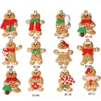 Gingerbread Man Christmas Hanging Ornaments – Pack of 12