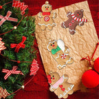 Gingerbread Man Christmas Hanging Ornaments – Pack of 12