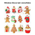Gingerbread Man & Snowflake Christmas Hanging Ornaments – Pack of 12