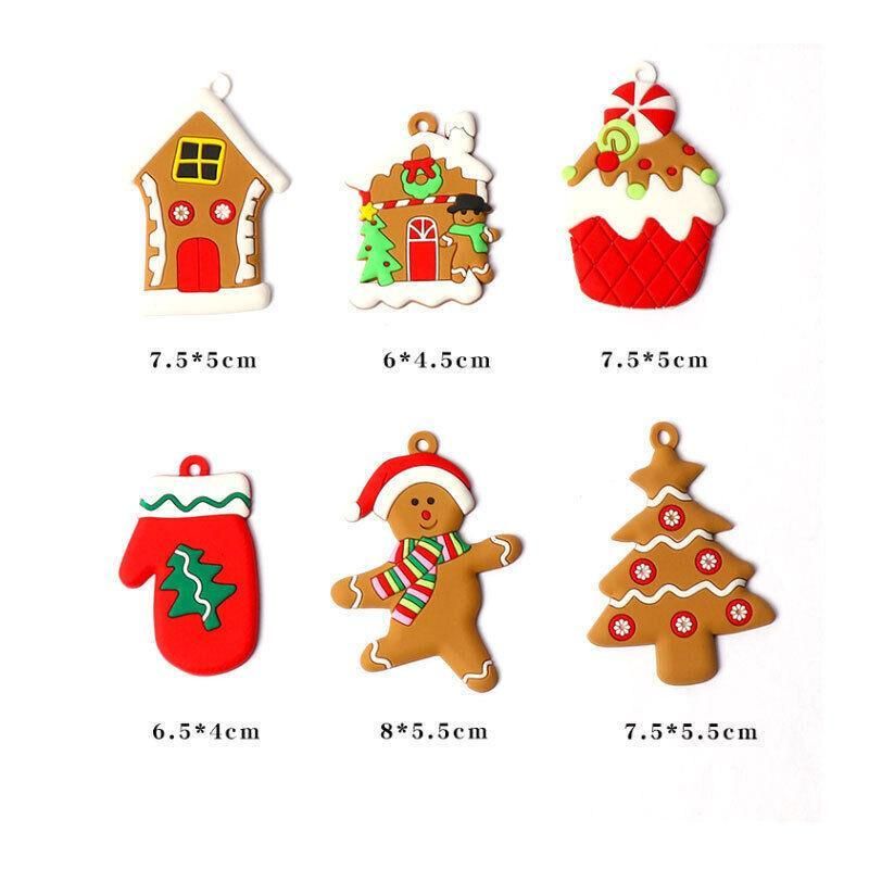 Gingerbread Man & Snowflake Christmas Hanging Ornaments – Pack of 12