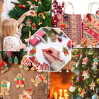 Gingerbread Man & Snowflake Christmas Hanging Ornaments – Pack of 12