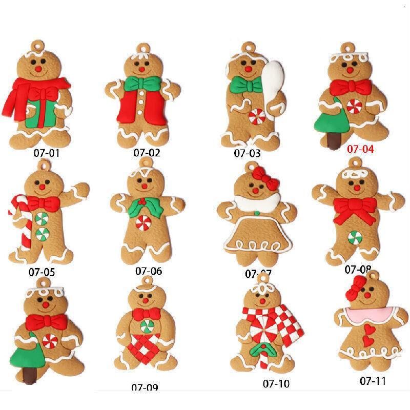 Gingerbread Man & Snowflake Christmas Hanging Ornaments – Pack of 12