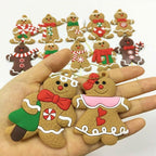 Gingerbread Man & Snowflake Christmas Hanging Ornaments – Pack of 12