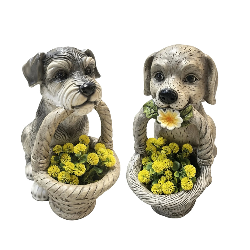 Resin Dog Planters, 39 cm – Pack of 2 (2 Designs)