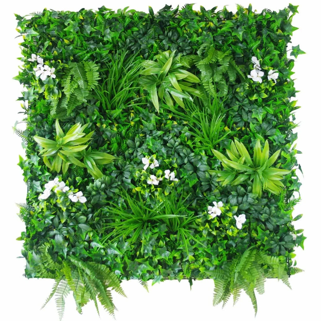 Artificial Vertical Garden Panel 100 x 100 cm – White Flowers