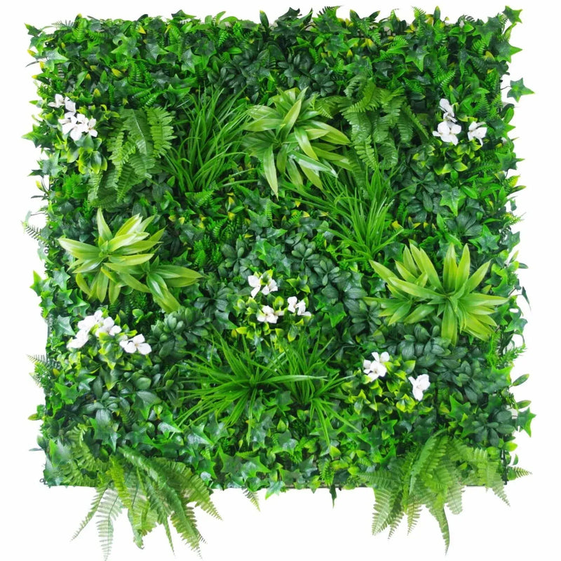 Artificial Vertical Garden Panel 100 x 100 cm – White Flowers