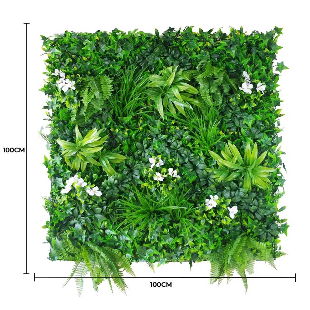 Artificial Vertical Garden Panel 100 x 100 cm – White Flowers