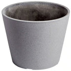 Rendered-Look Recycled Plastic Planter, 25 cm – Grey