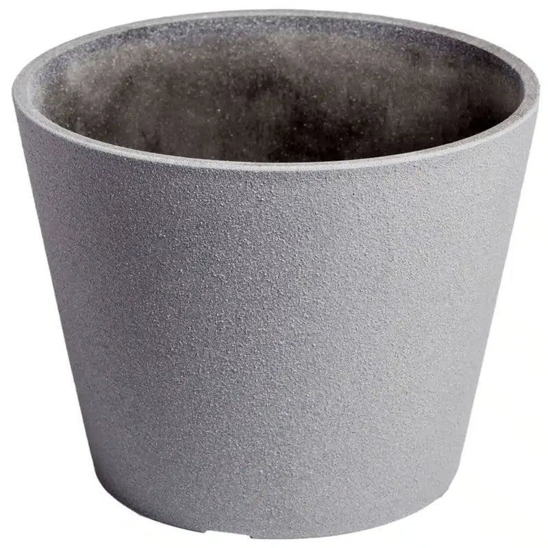 Rendered-Look Recycled Plastic Planter, 25 cm – Grey