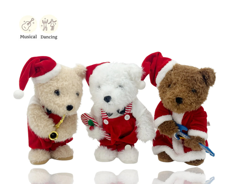 Christmas Dancing & Musical Teddy Bear, 12 x 8 x 33 cm – 2 Assorted Designs, Bulk Buy x9