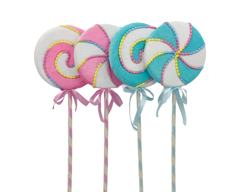 Christmas Candy Pop Lollipops, Pink/White & Black/White, 25 x 4 x 71 cm – 4 Assorted Designs, Bulk Buy x8
