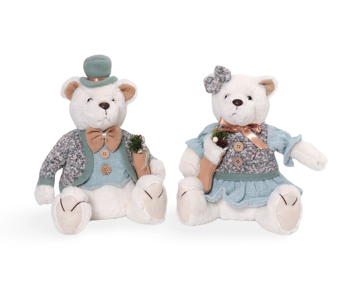 Christmas Beary Blu Bear Sitting, 21 x 16 x 24/31 cm H – 2 Assorted Designs, Bulk Buy x6