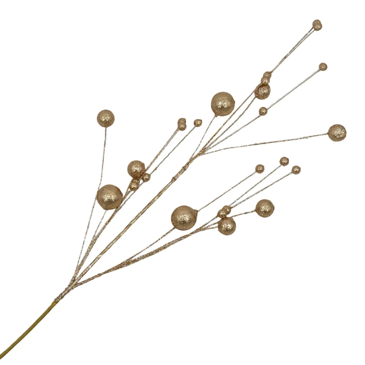 Christmas Gold Glitter Berry Pick, 90 cm – Bulk Buy x12