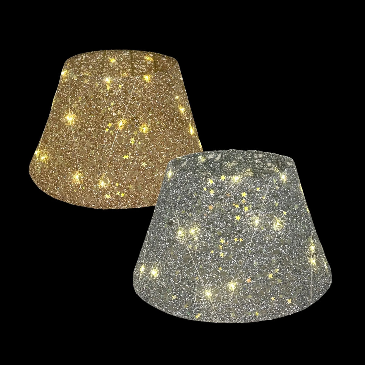 Christmas Glitter Tree Base, 50 cm – 2 Assorted Designs, Bulk Buy x4