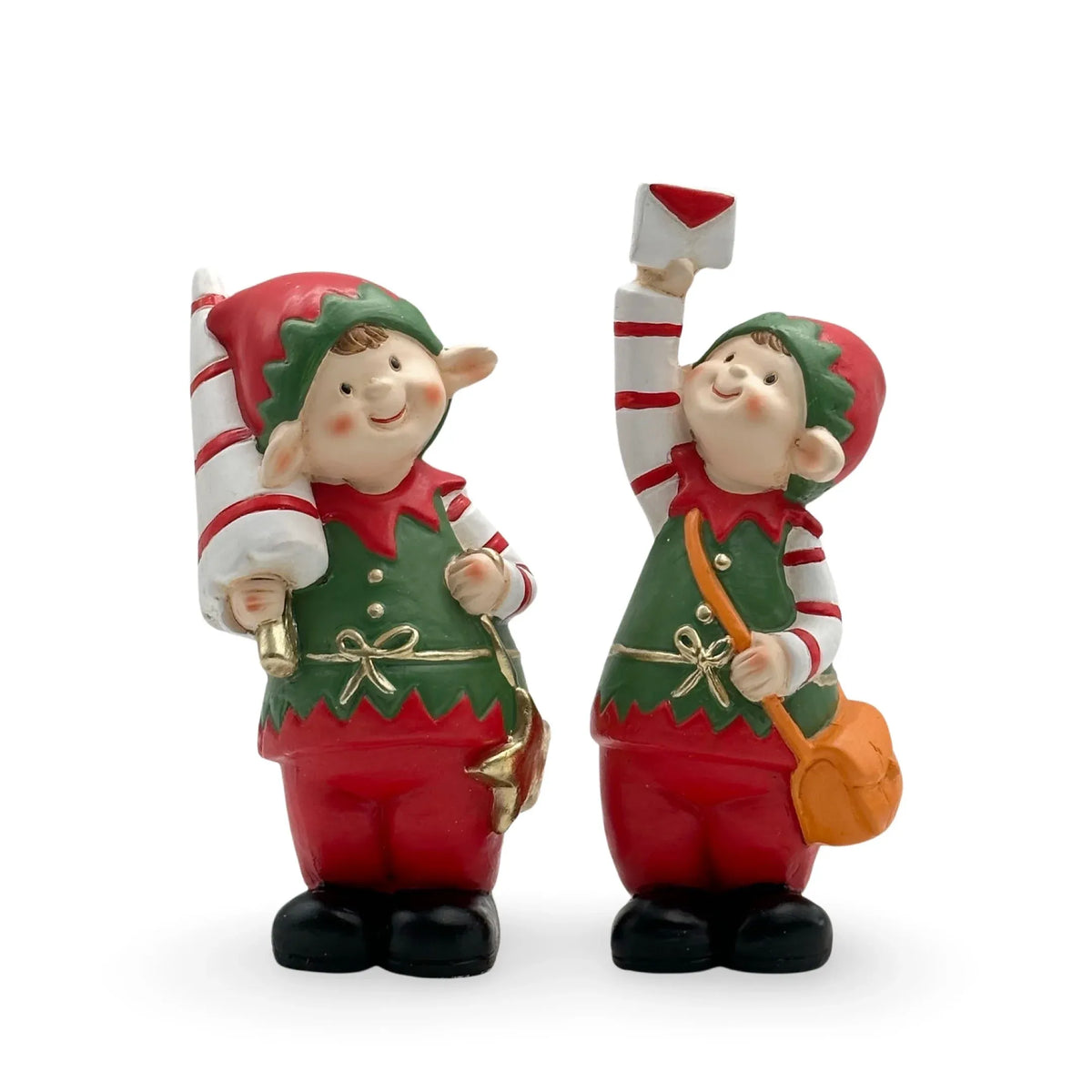 Christmas Elf with Tree/Star or Letter/Bag Statue, 22 cm H – 2 Assorted Designs, Bulk Buy x12