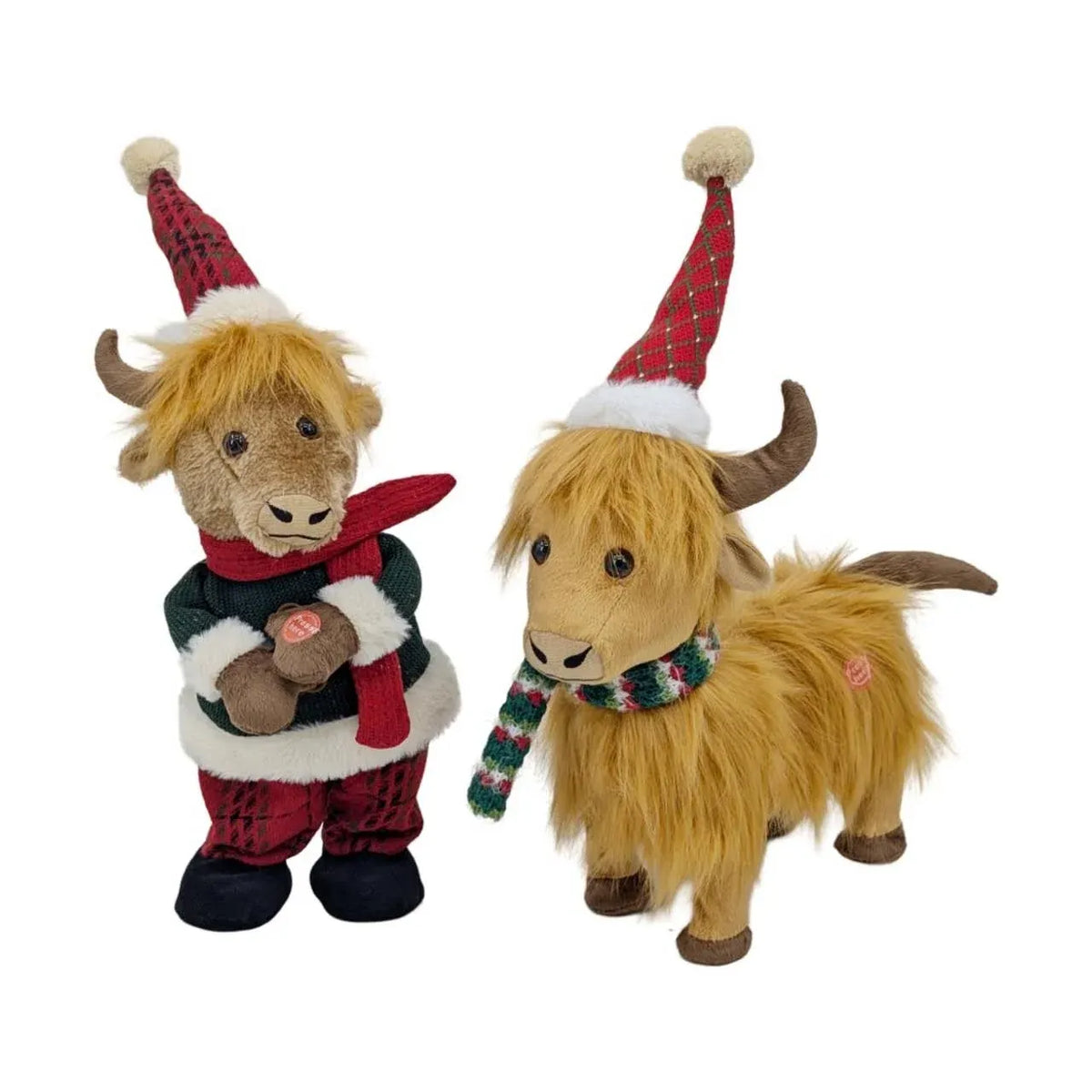 Christmas Festive Singing Yak, 38-43 cm H – 2 Assorted Designs