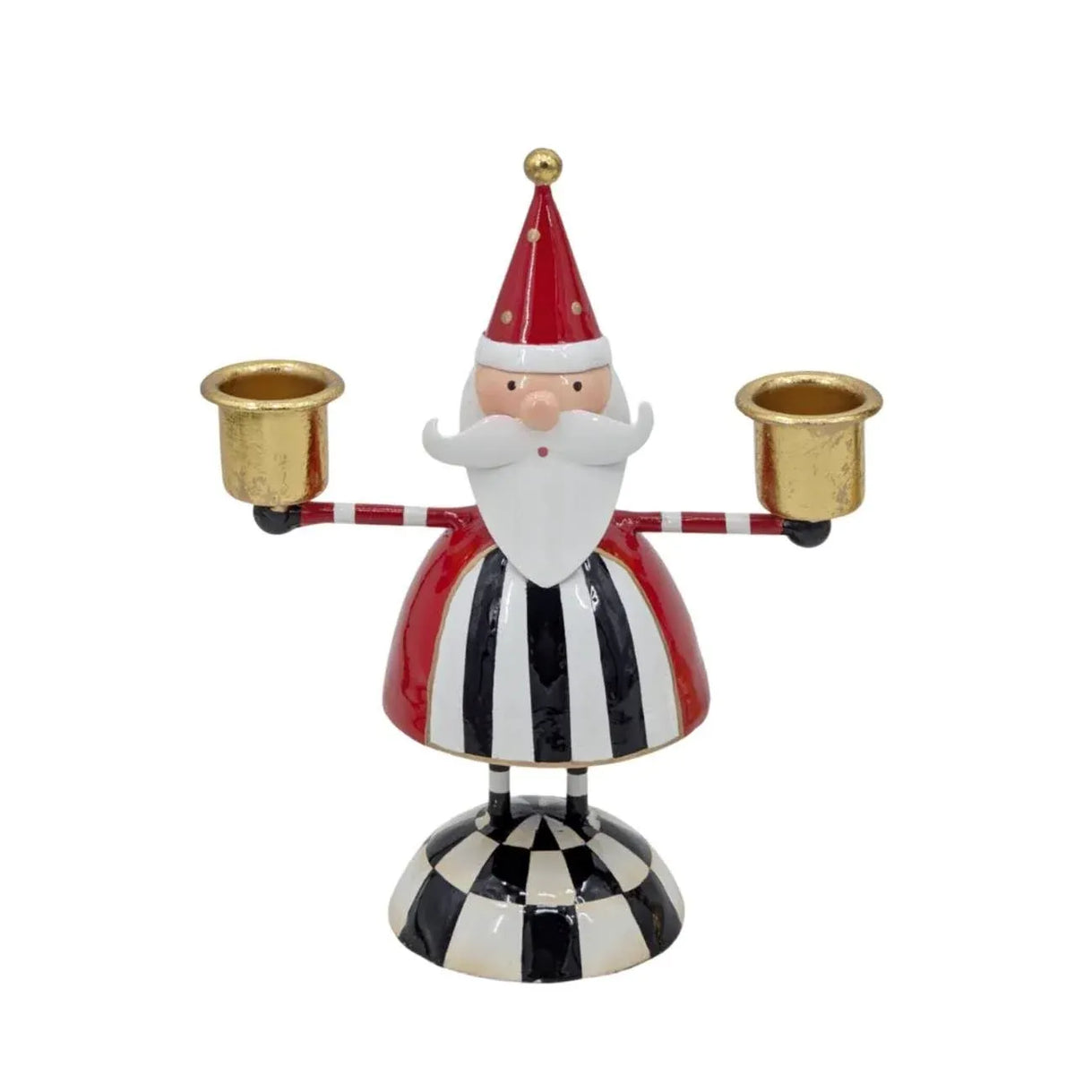 Christmas Pierrot Santa Metal Candle Holder, 17 cm – Bulk Buy x6