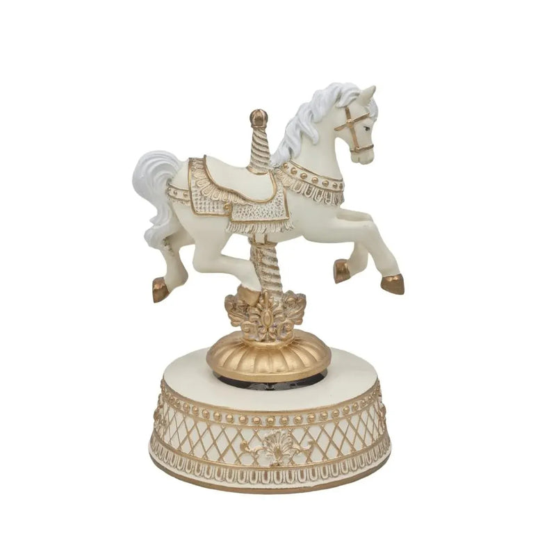 Christmas Golden Elegance Polyresin Carousel Deco, 11.9 x 11 x 17.2 cm H – Bulk Buy x6