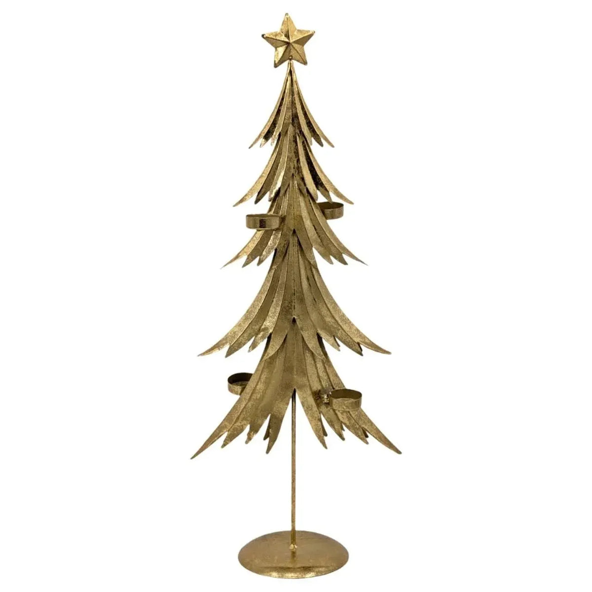 Christmas Golden Elegance Metal Tree Deco, 29 x 15 x 72 cm – Bulk Buy x4