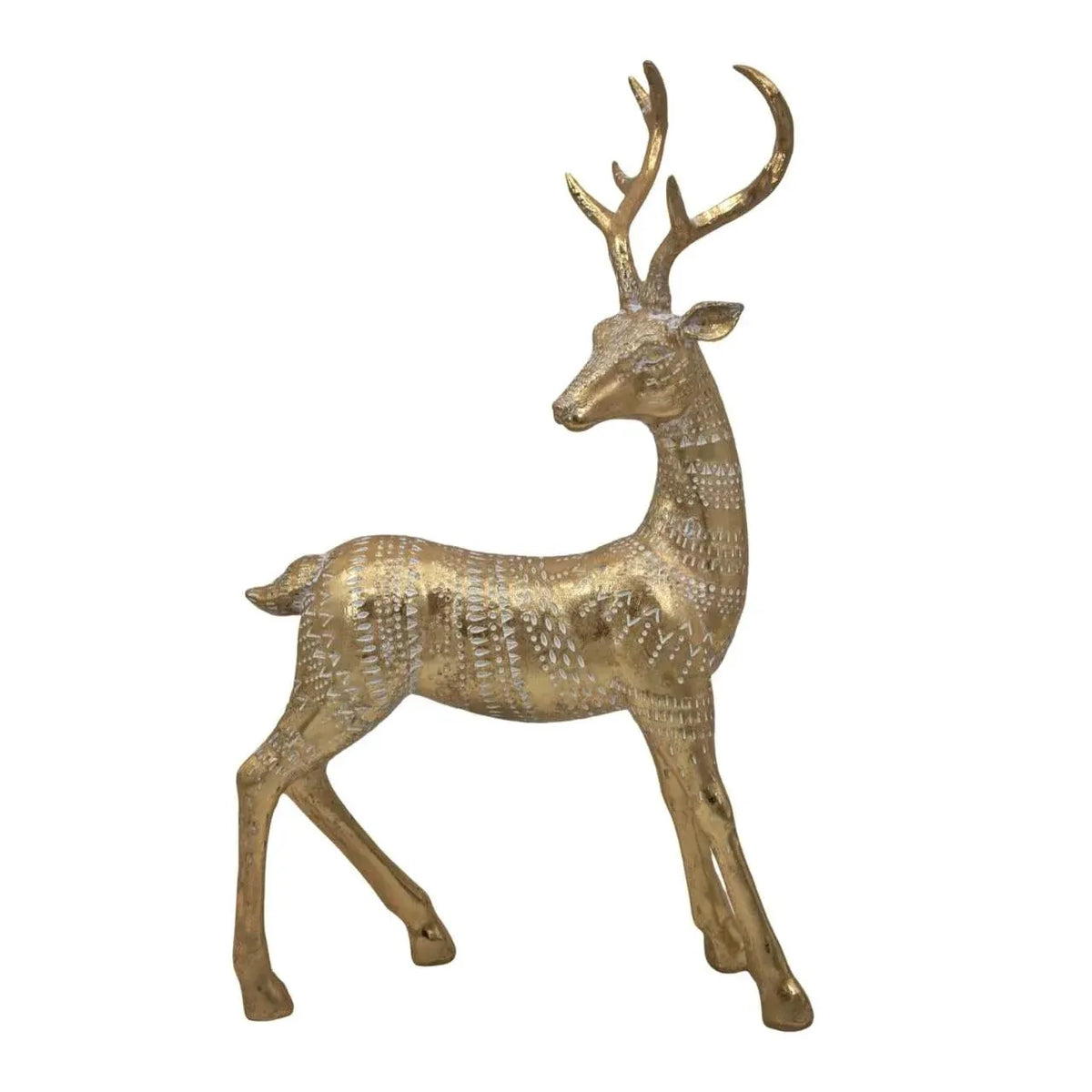 Christmas Golden Elegance Polyresin Deer Standing, 27.5 x 16 x 44 cm – Bulk Buy x4