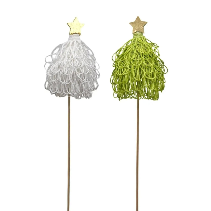 Christmas Fabric Tree Stick, 6 cm – 2 Assorted Designs, Bulk Buy x24