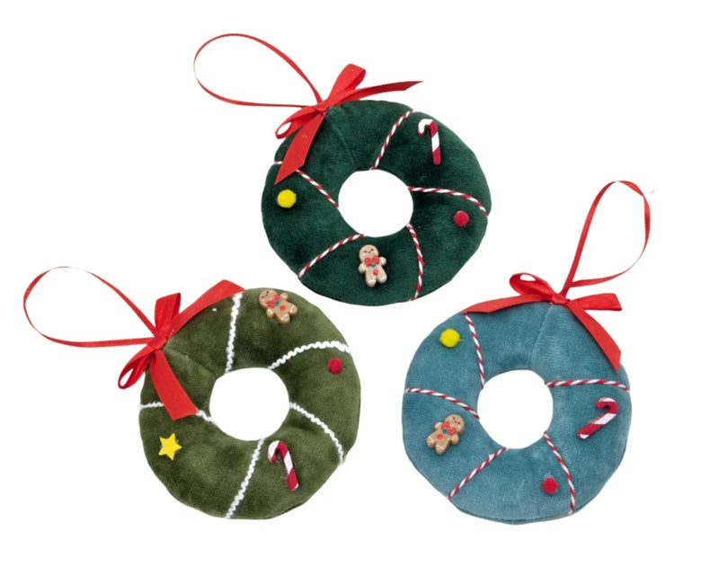 Christmas Donut Hanging, 11 cm – 3 Assorted Designs, Bulk Buy x24