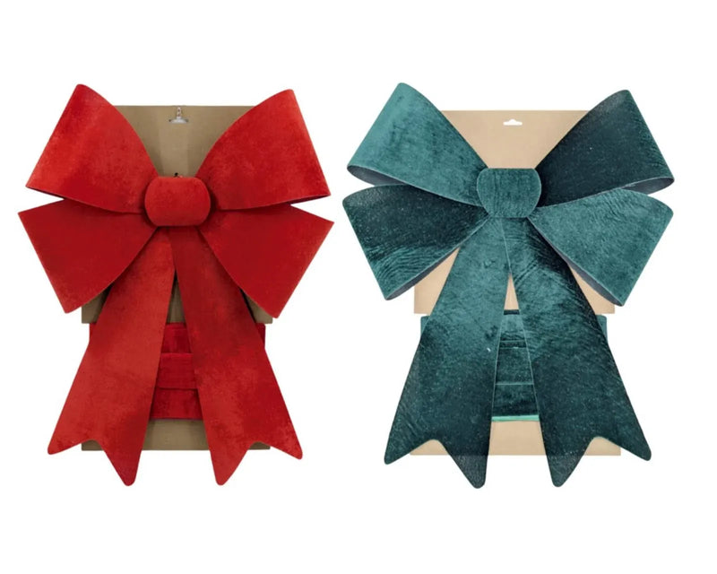 Christmas Red & Green Door Bow, 50 x 66 cm – 2 Assorted Designs, Bulk Buy x6