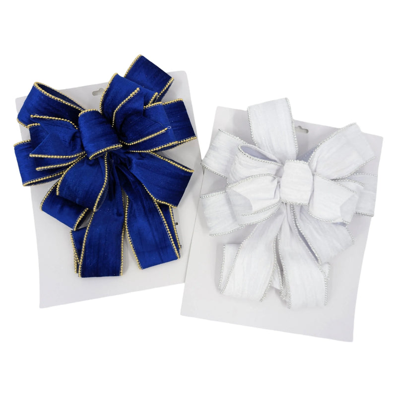 Christmas White Tree Topper Bow, 28 x 78 cm – Bulk Buy x12