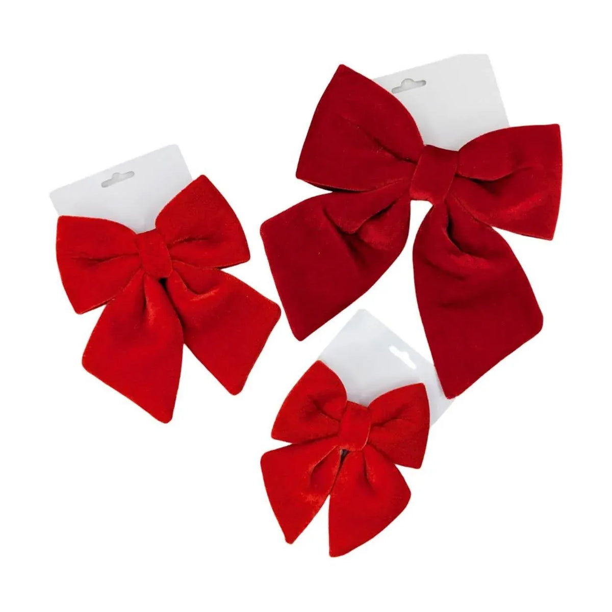 Christmas Velvet Red Bow XS, 13 cm – Bulk Buy x24