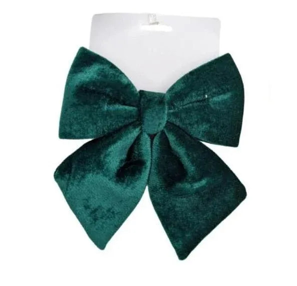 Christmas Velvet Green Bow Small, 16 cm – Bulk Buy x24