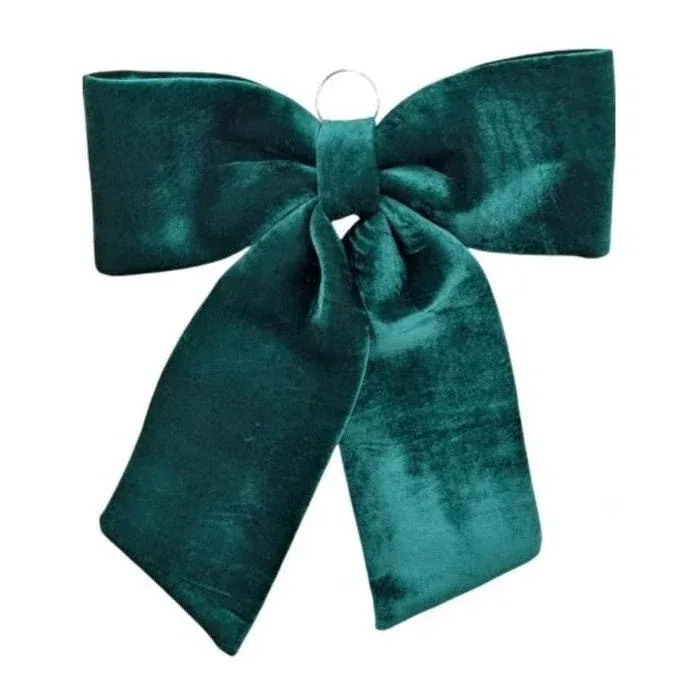 Christmas Velvet Green Bow with Hanging Ring XXL, 60 cm – Bulk Buy x8