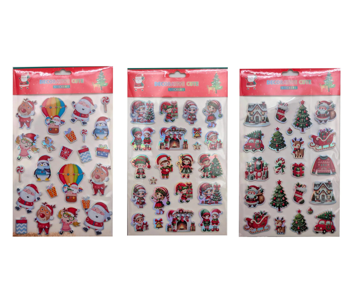 Christmas Stickers, 14.8 x 21 cm – Bulk Buy x36