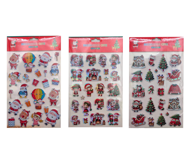 Christmas Stickers, 14.8 x 21 cm – Bulk Buy x36