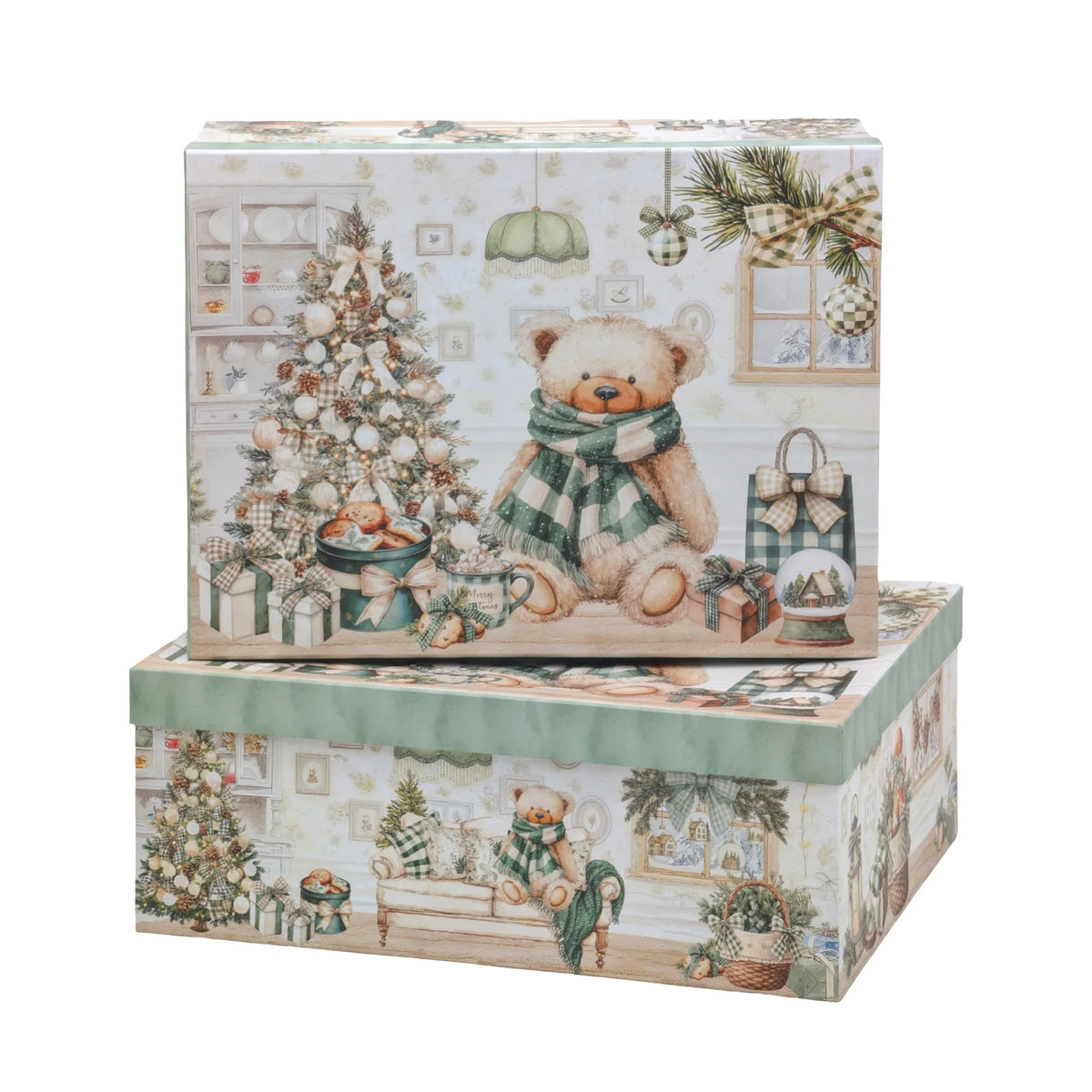 Christmas Teddy Bear Gift Box Set, 43 x 34 x 16 cm – Set of 18, Bulk Buy x2