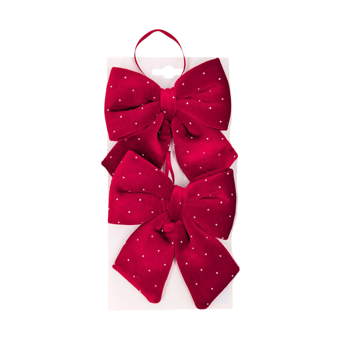 Christmas Diamond & Velvet Red Bow, 12 x 13 cm – Pack of 2, Bulk Buy x24