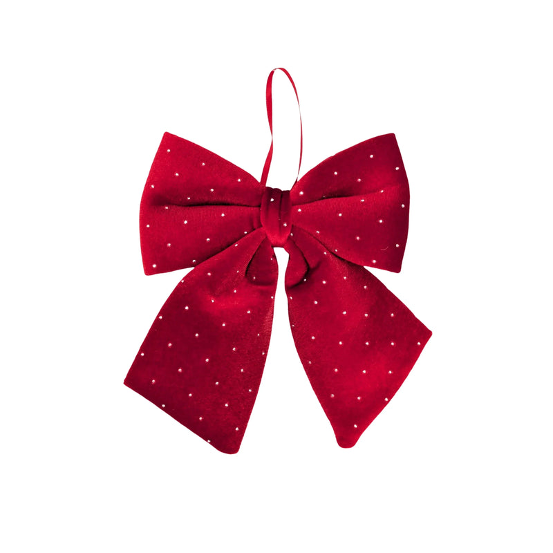 Christmas Diamond & Velvet Red Bow, 15 x 17 cm – Bulk Buy x24
