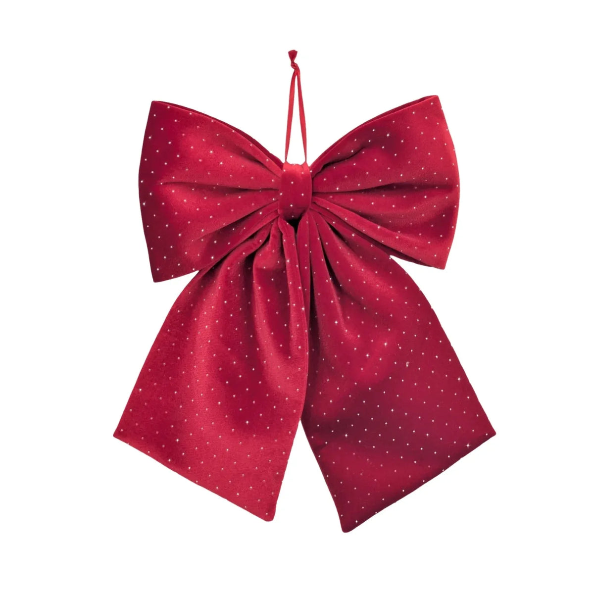 Christmas Diamond & Velvet Red Bow, 24 x 29 cm – Bulk Buy x24