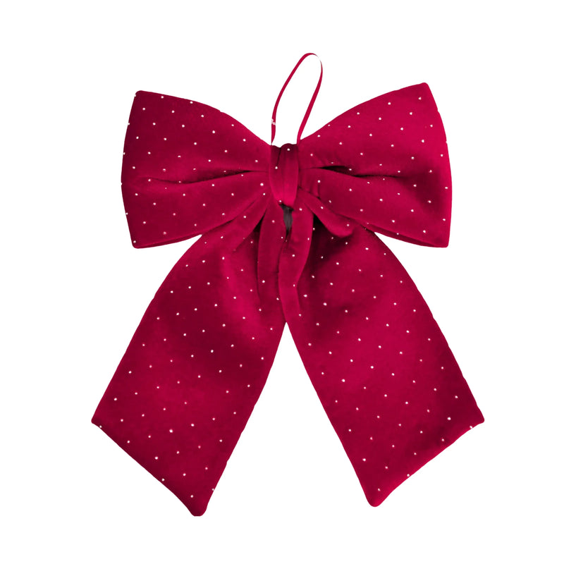 Christmas Diamond & Velvet Red Bow, 34 cm