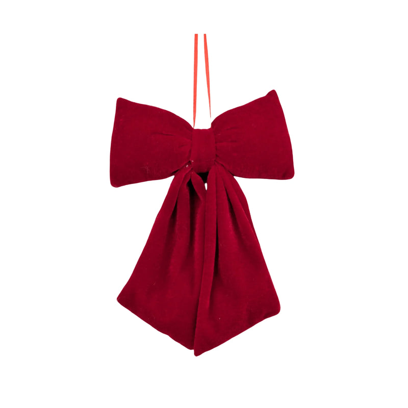 Christmas Plush Velvet Drape Bow Small, 15 x 22 cm