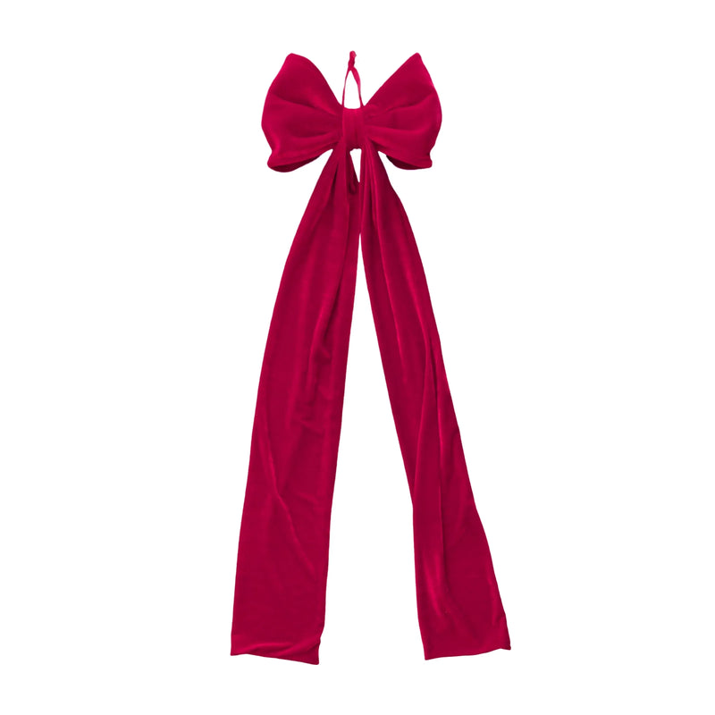 Christmas Long Tail Red Velvet Bow, 30 x 120 cm