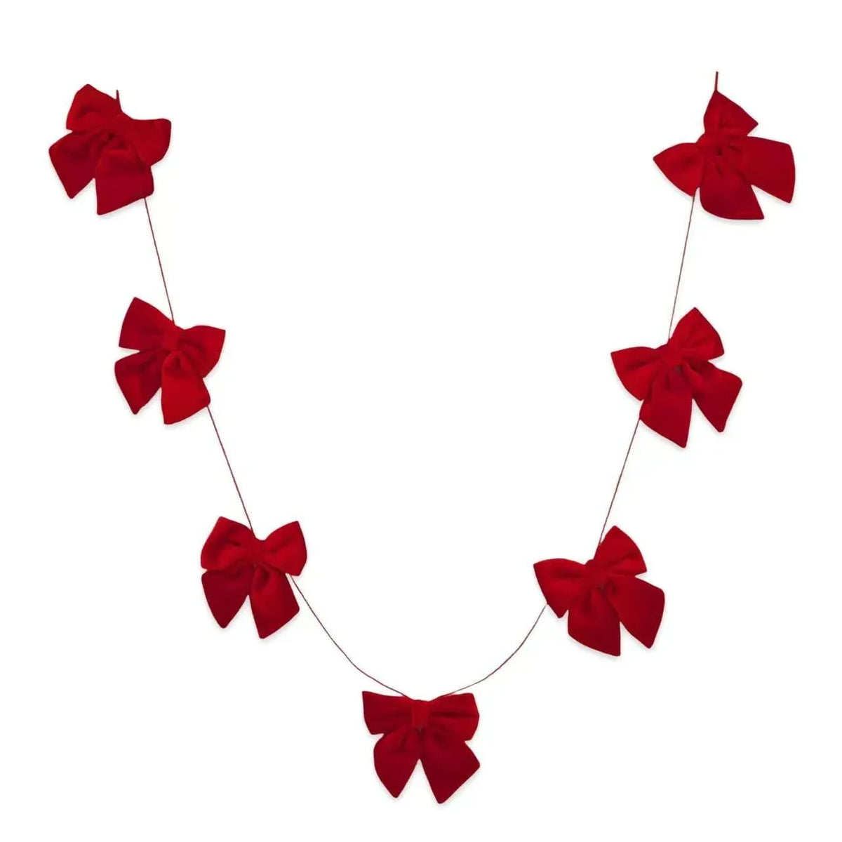 Christmas Bow Garland, 2.7 m – Set of 7 Bows