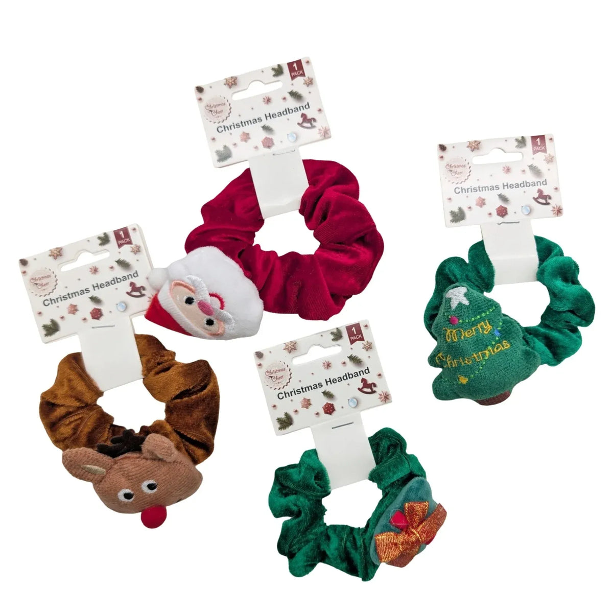 Christmas Character Hairband – 4 Assorted Designs, Bulk Buy x36
