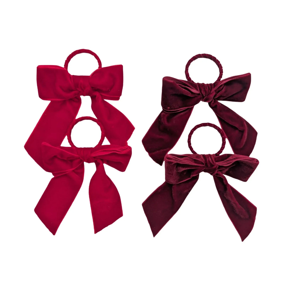Christmas Red & Burgundy Velvet Ring, 10.5 x 12 cm – 2 Assorted Designs, Bulk Buy x24