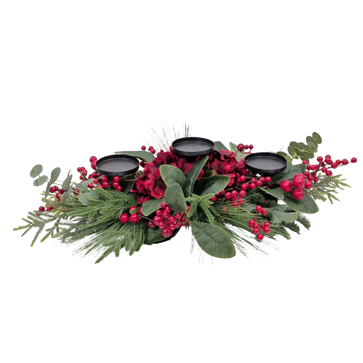 Christmas Heritage Hydrangea & Berry Centrepiece, 71 cm – Bulk Buy x3