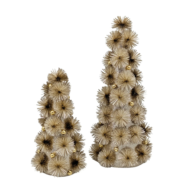 Bulk 4 Champagne Starburst Xmas Tree d19xh33cm