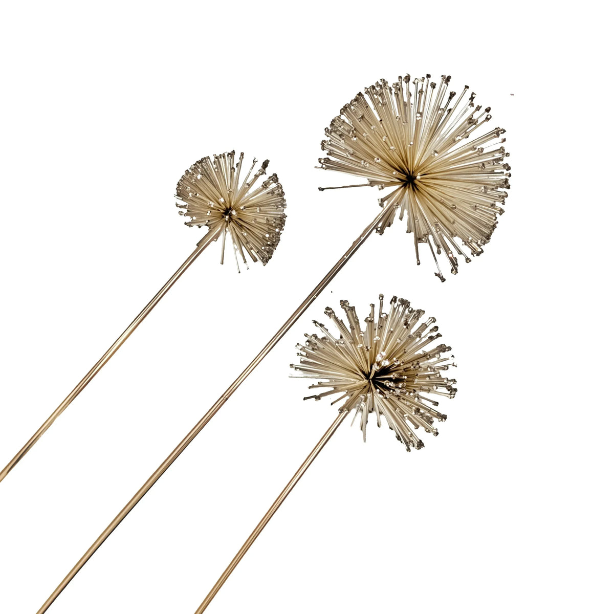 Bulk 36 Champagne Starburst Xmas Pick 10x40cm