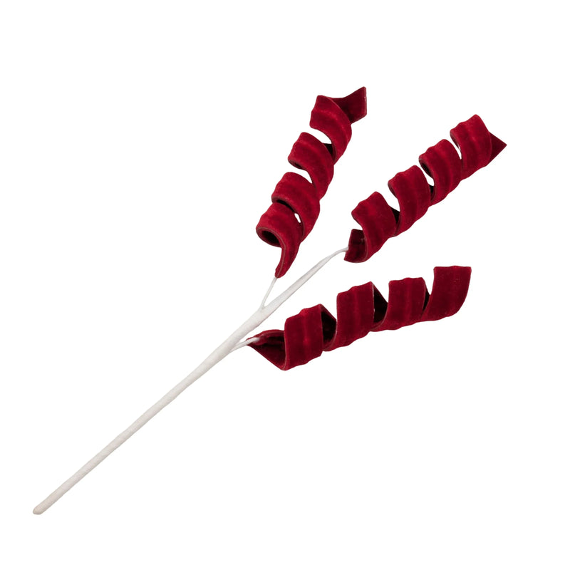 Christmas Red Velvet Curly Spray, 35 cm – Bulk Buy x24