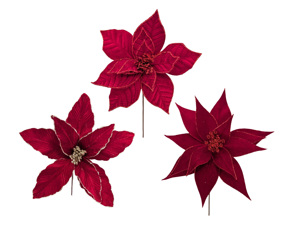 Christmas Red Poinsettia, 26/31/33 x 30 cm – Bulk Buy x24
